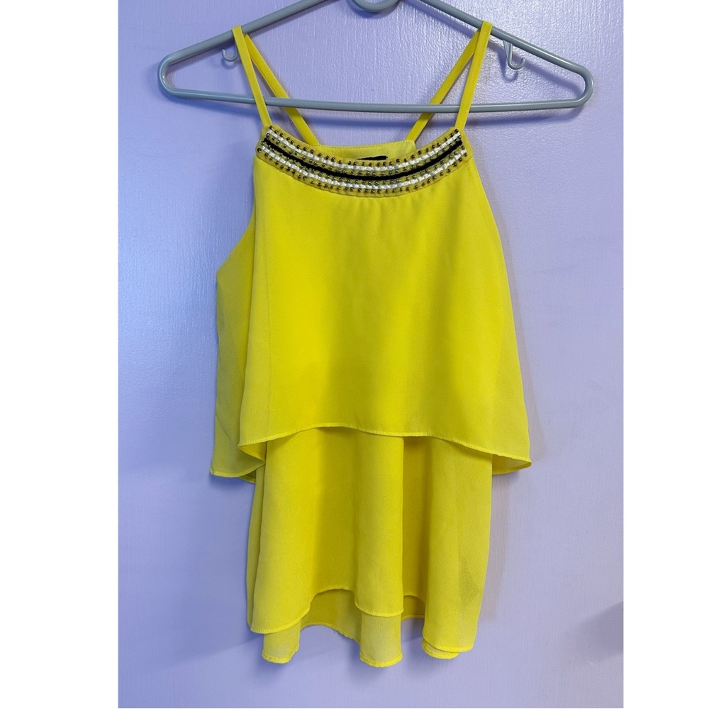Iz Byer women's yellow tank top
